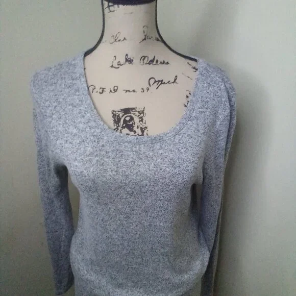 Gap Dress Women XS Long Sleeve Elastic Drawstring Waist Soft Stretch Gray Black - Picture 7 of 12